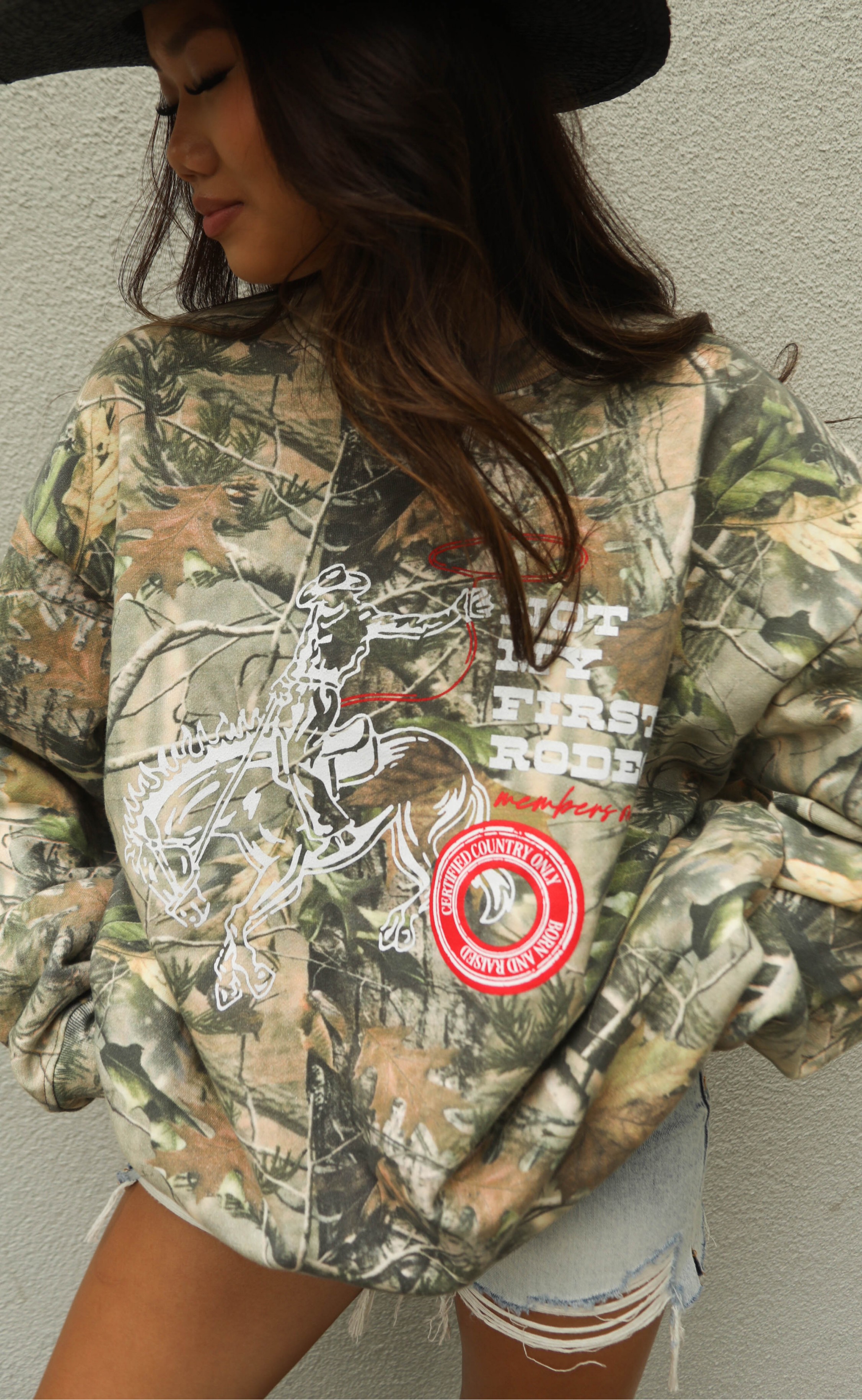 Members Only Graphic Camo Sweatshirt – Soft Fabric with Military-Inspired Design