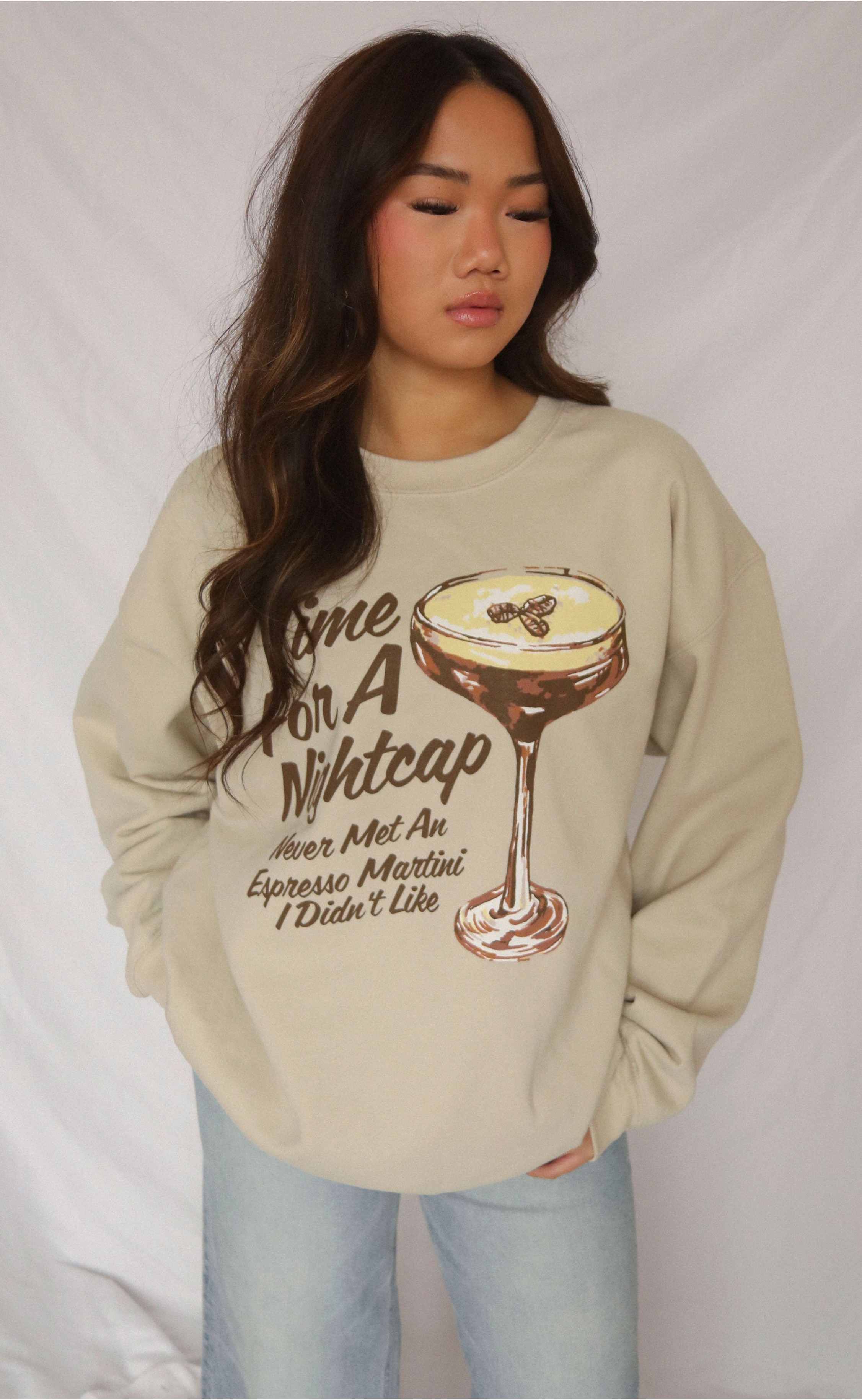 End the Day Right in the ‘Time for a Nightcap’ Cozy Graphic Sweatshirt