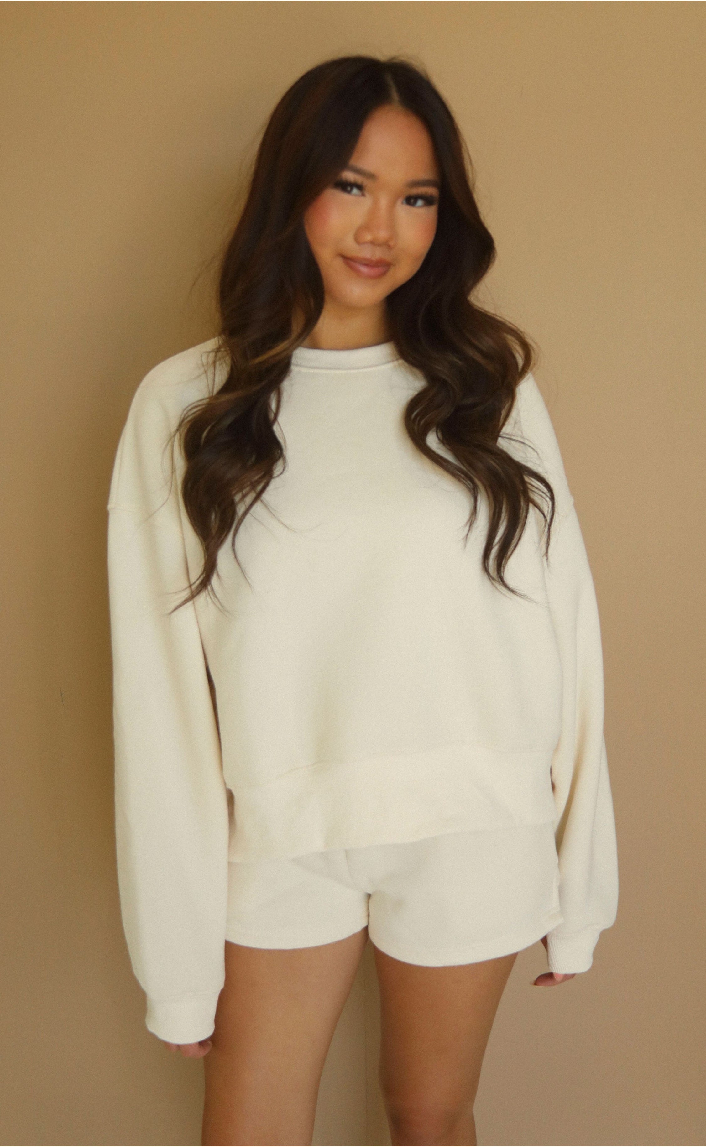 Soft and Cozy Cream Crash Into Me Set – Ideal for Lounging or Casual Outings