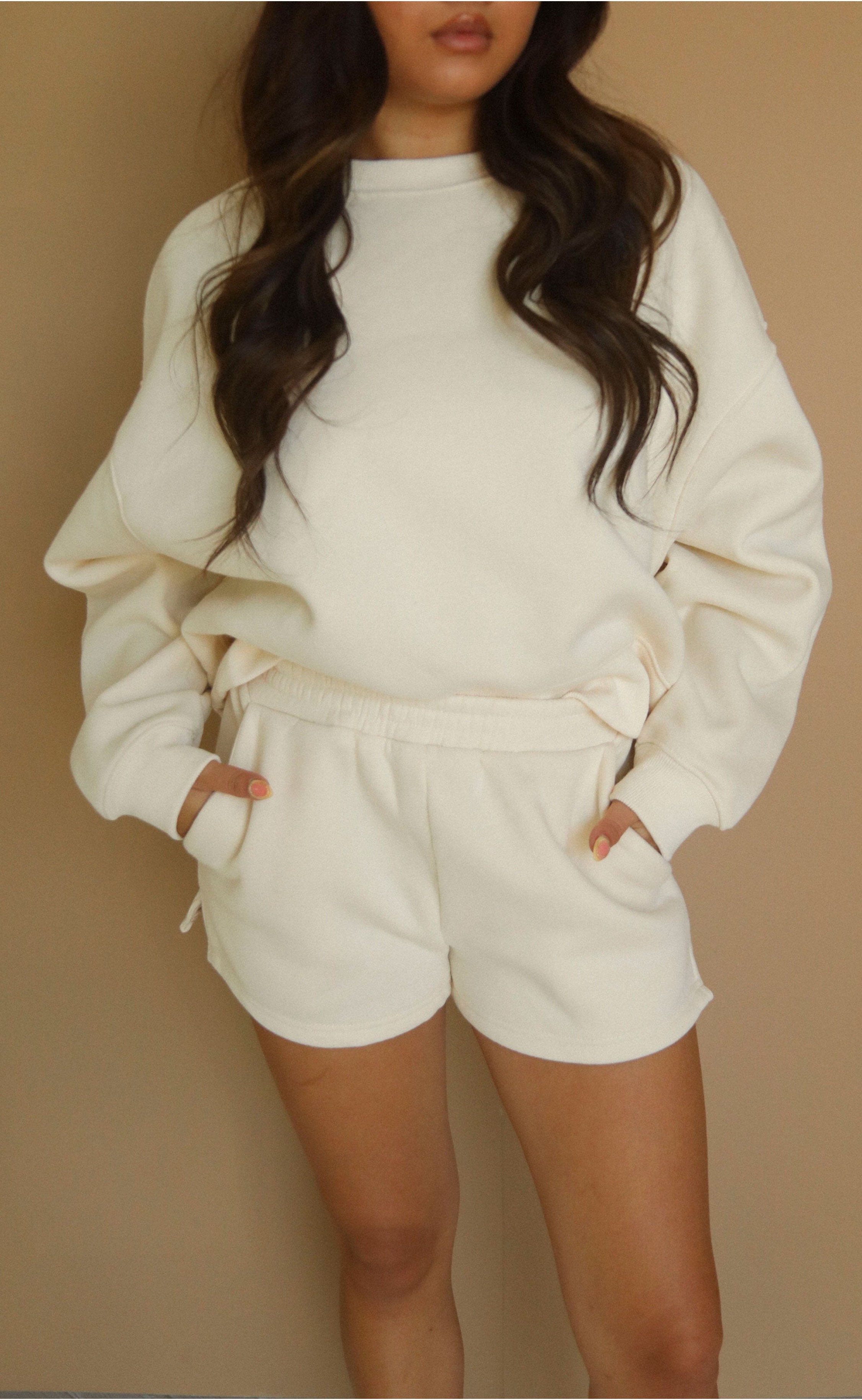 Soft and Cozy Cream Crash Into Me Set – Ideal for Lounging or Casual Outings