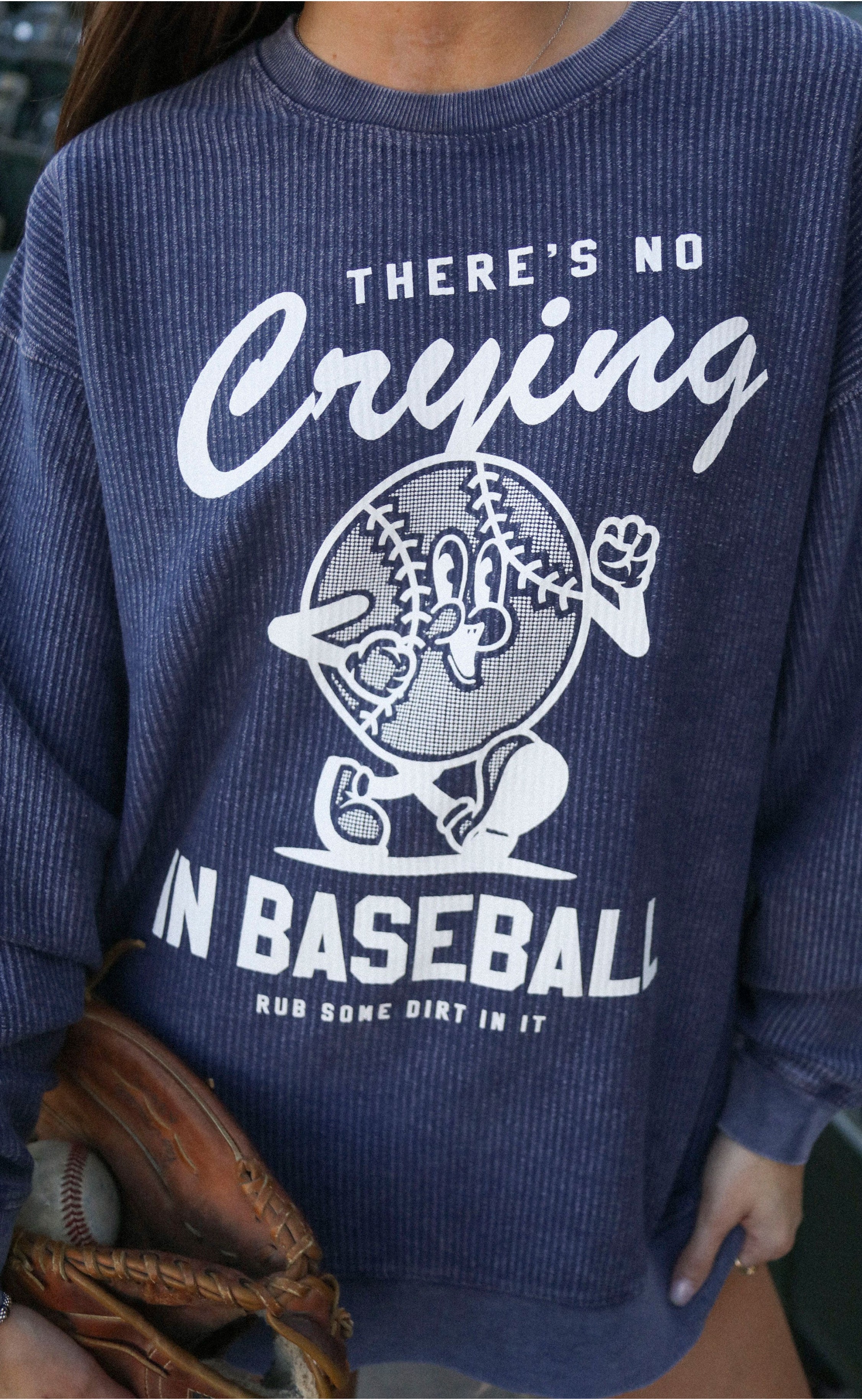No Crying in Baseball Cord Shirt – Perfect Blend of Sporty Attitude and Vintage Style