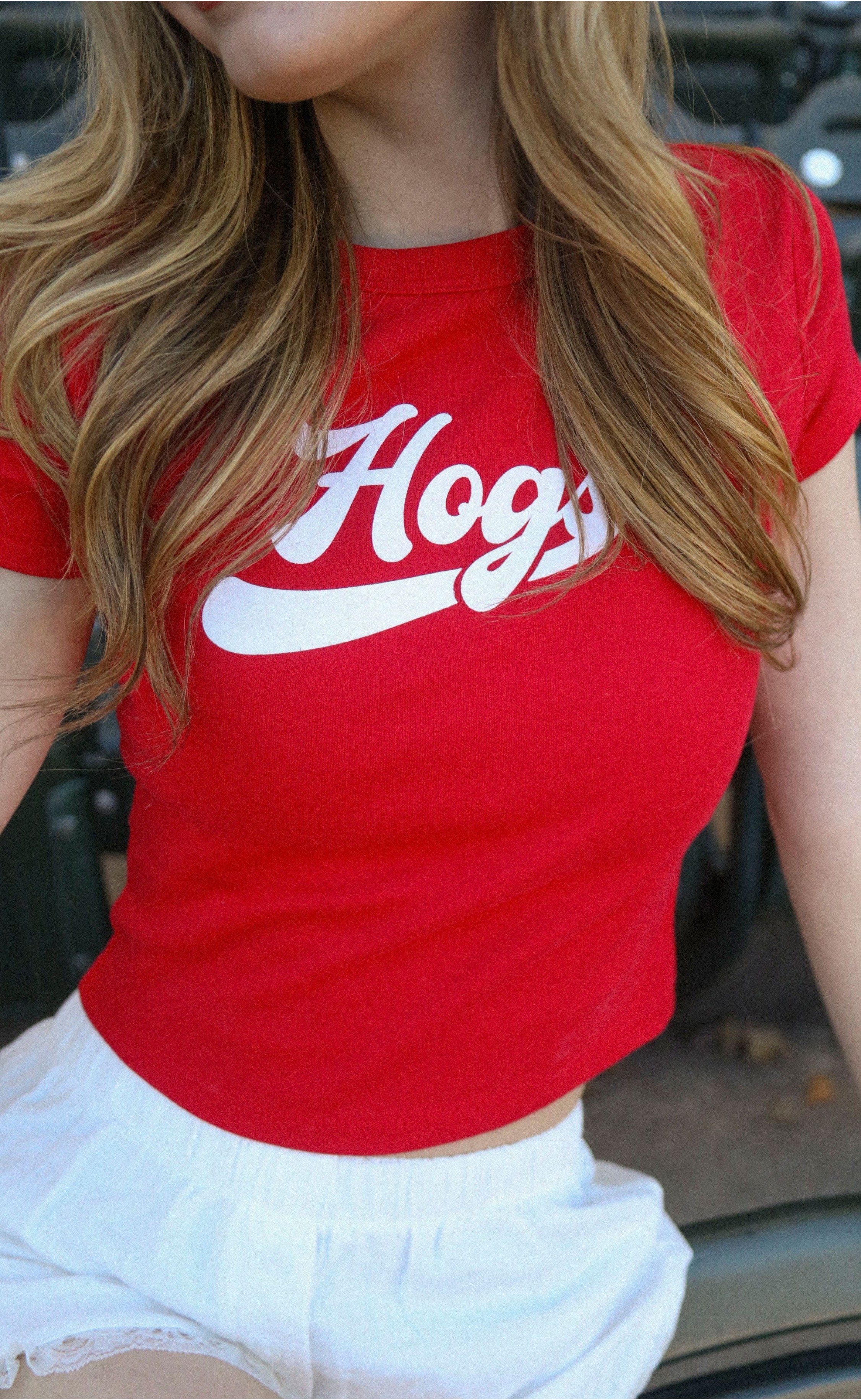 Hogs Baby Tee – Soft Grey Essential for Your Little Razorback Fan