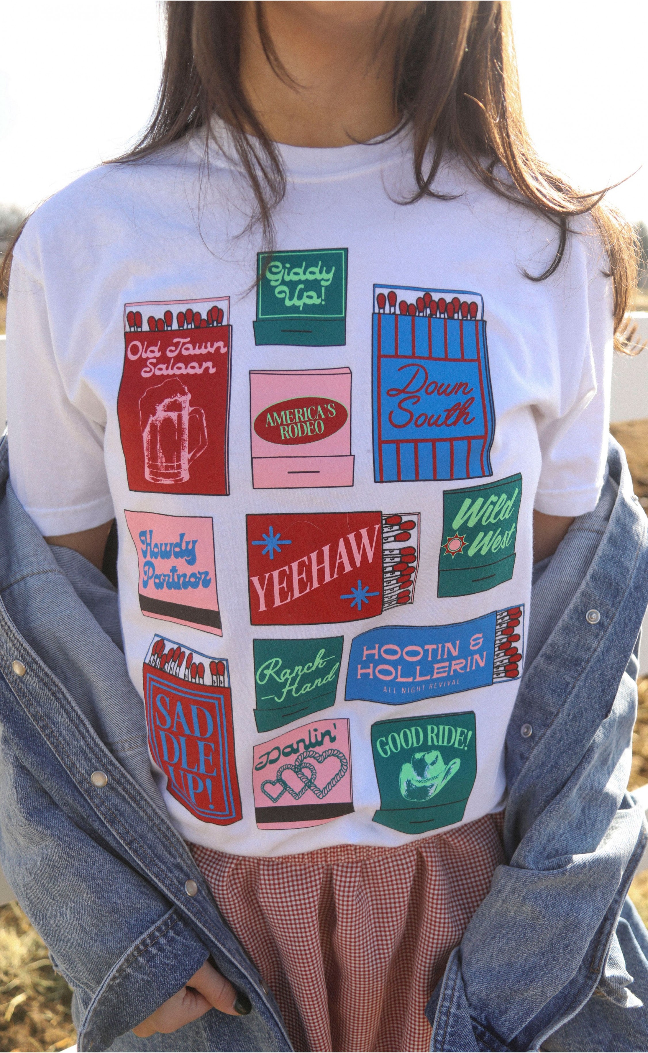 Western Matches Tee – Soft Cotton Shirt Featurin...