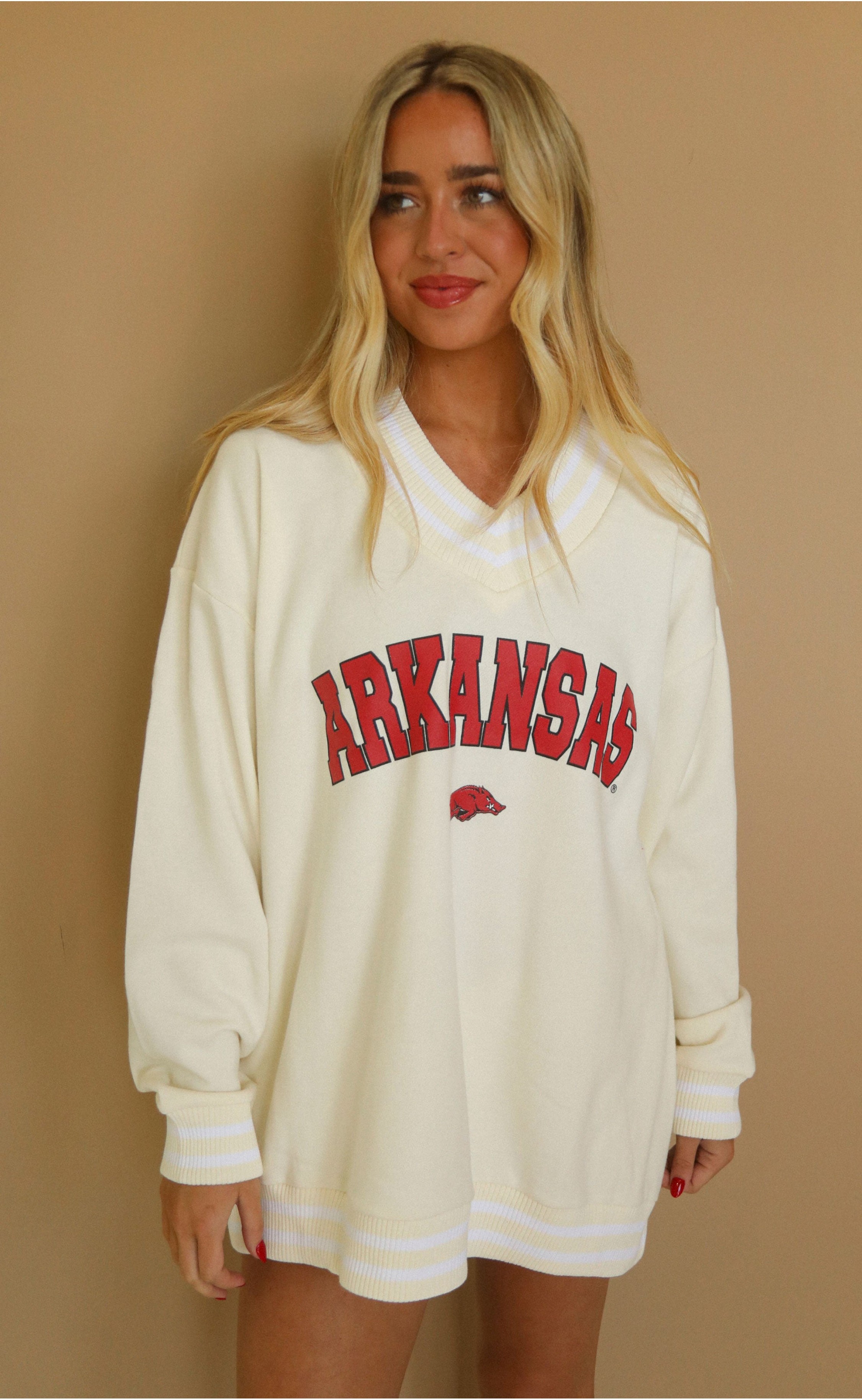 Retro Arkansas Letterman Pullover – Collegiate S...
