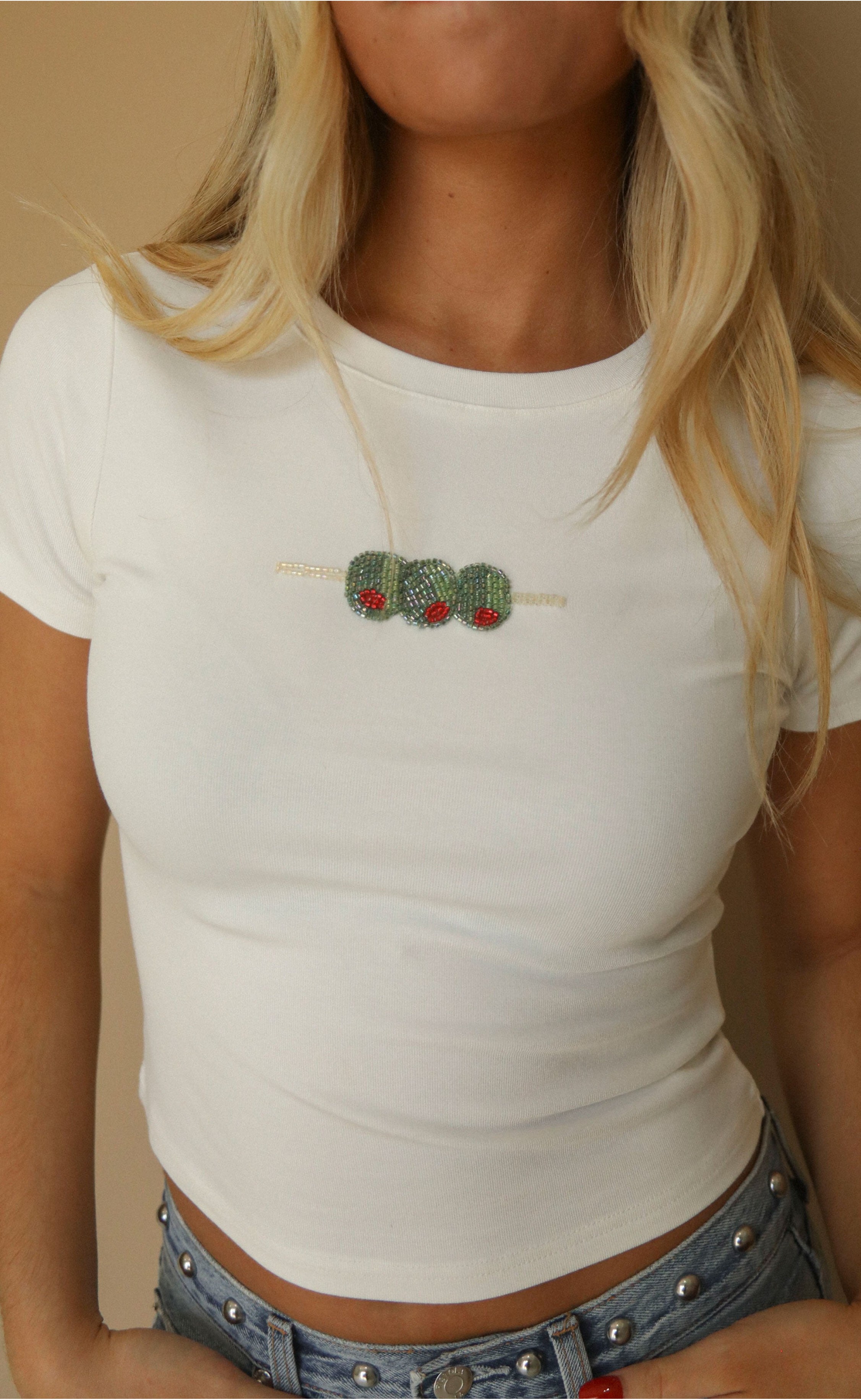 Extra Dirty Beaded Graphic Tee – Eye-Catching Design with Textured Details