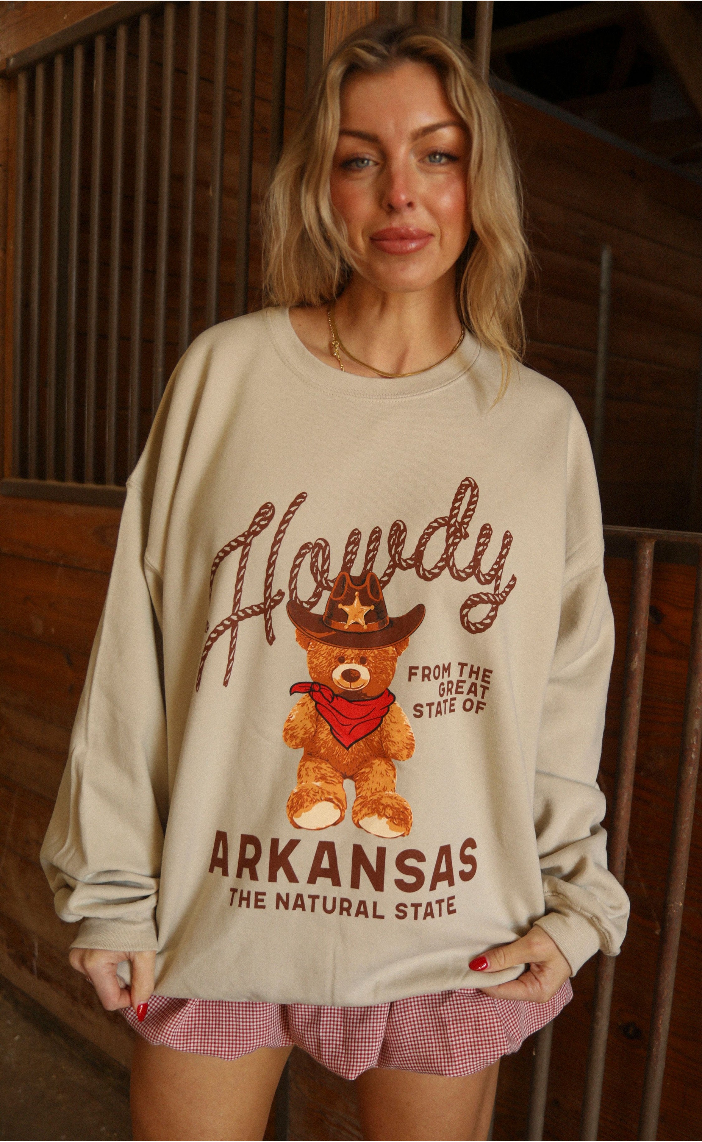Howdy Arkansas Teddy Sweatshirt – Soft, Snuggly,...