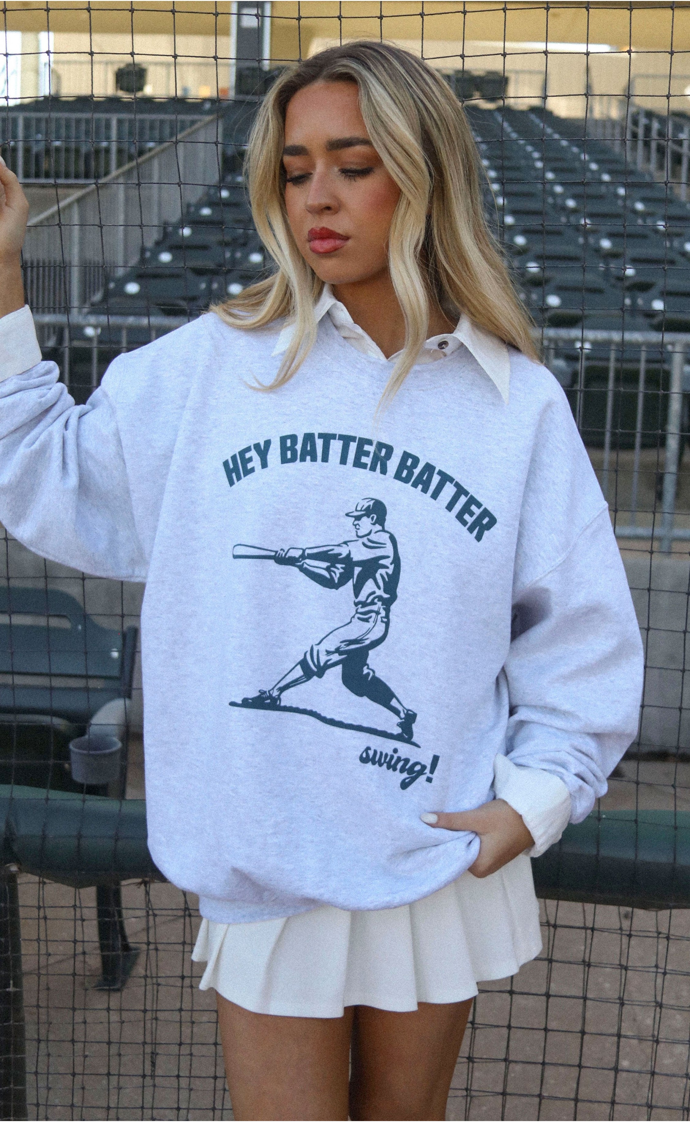 Batter Batter Sweatshirt – Playful Baseball-Inspired Cozy Pullover