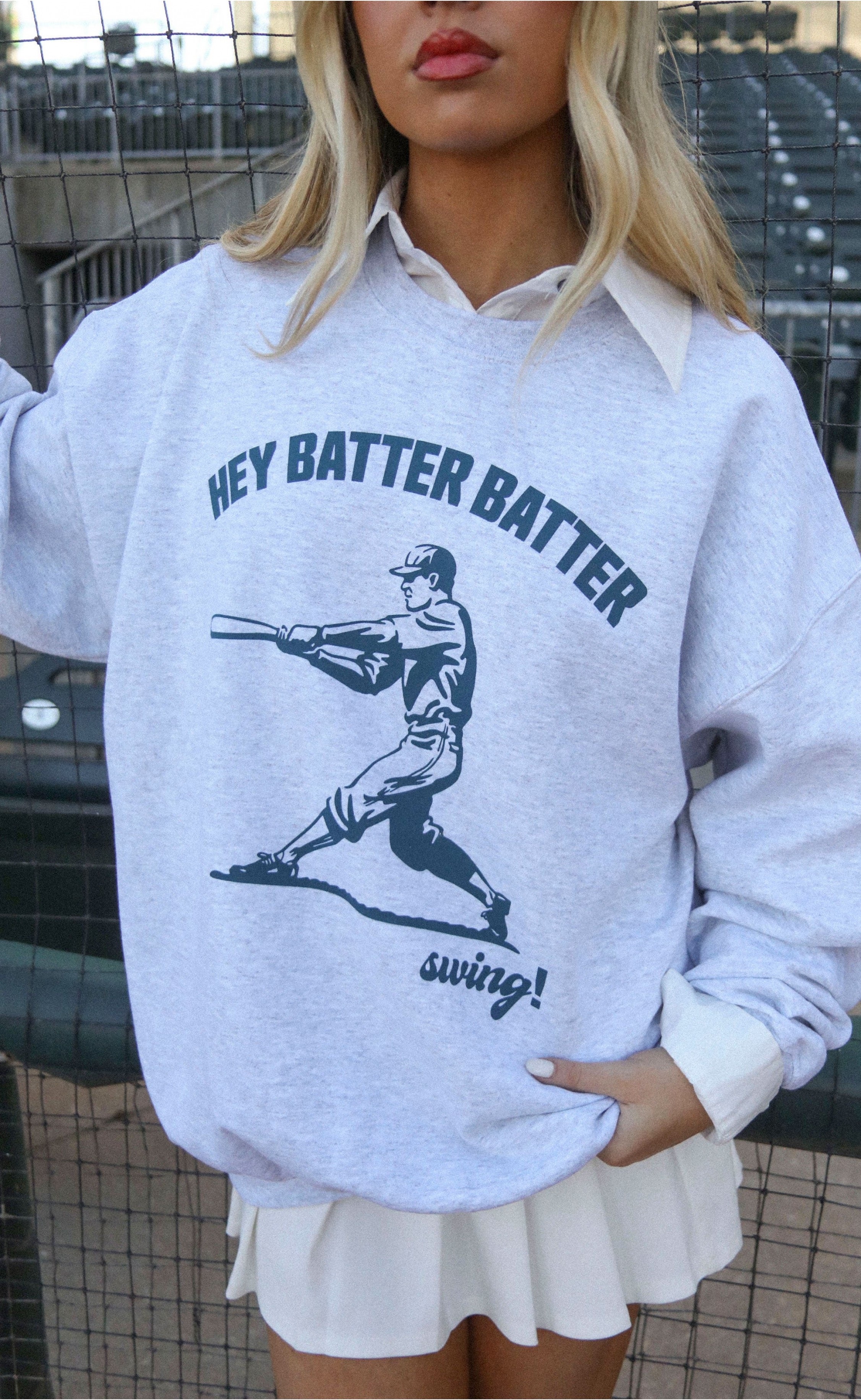 Batter Batter Sweatshirt – Playful Baseball-Inspired Cozy Pullover