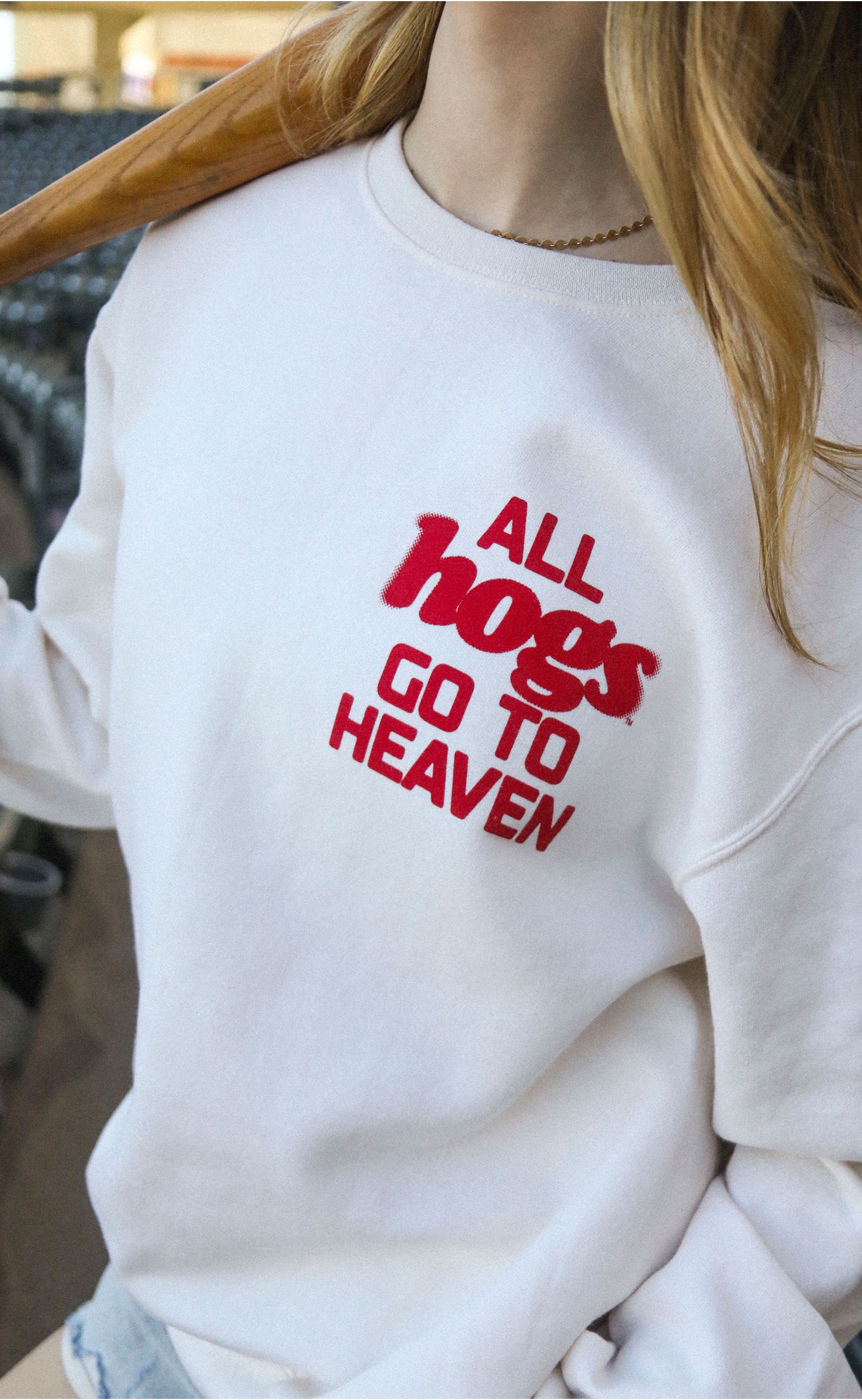 All Hogs Go to Heaven Graphic Sweatshirt – Vintage-Inspired Cozy Pullover