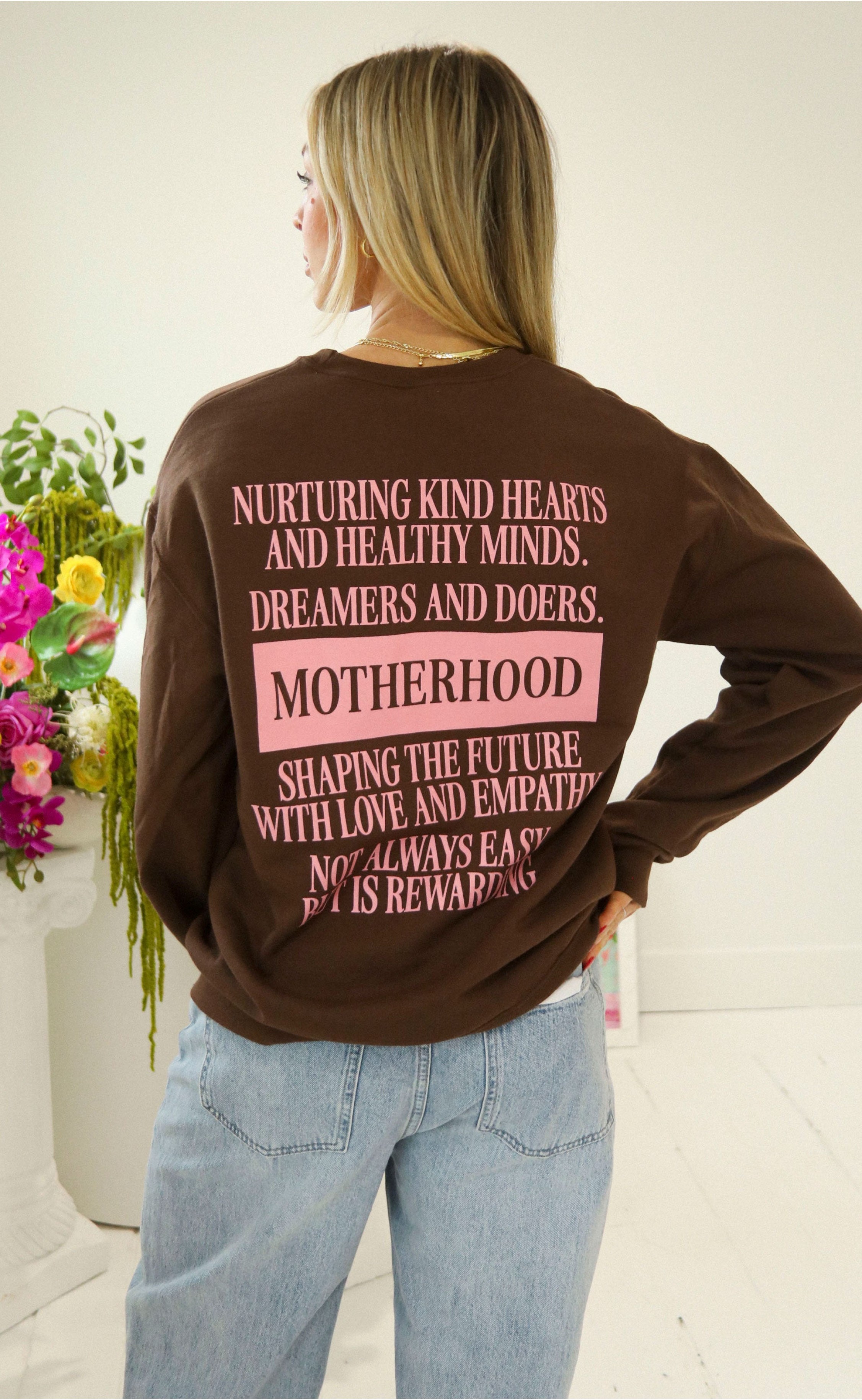 Brown Motherhood Sweatshirt – Comfortable Crewne...