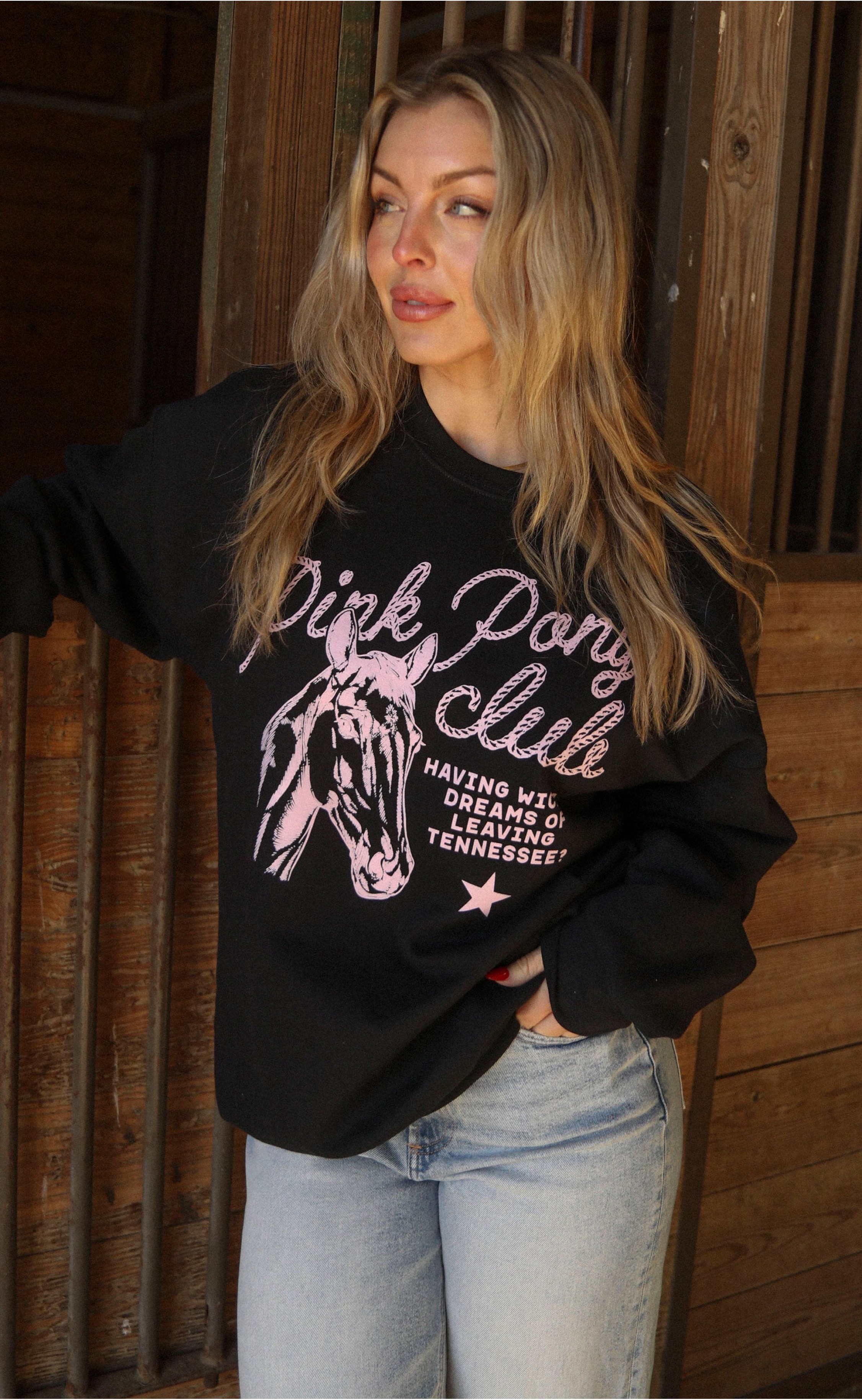 Pink Pony Club Graphic Sweatshirt – Stylish and Comfortable Crewneck