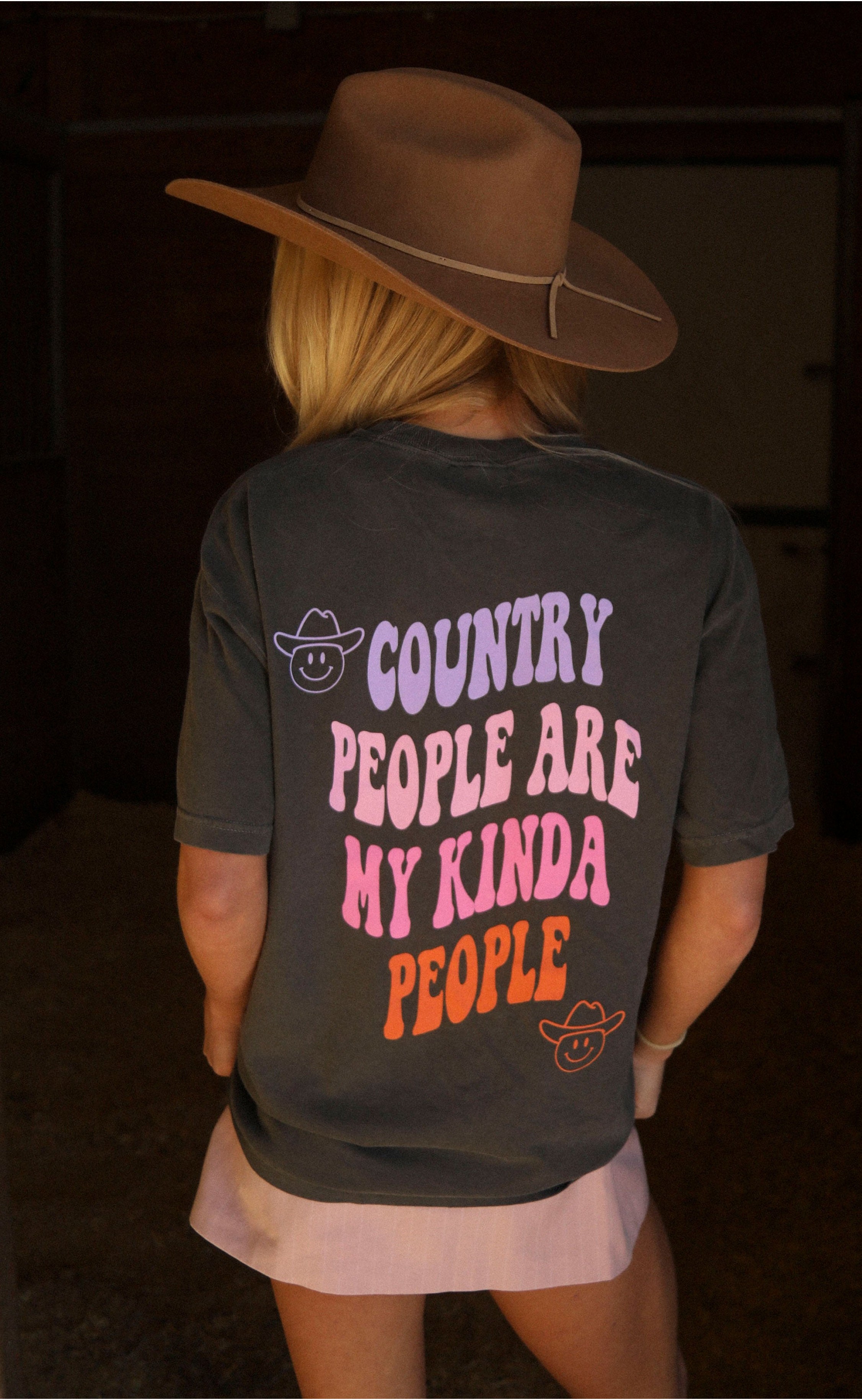 Country People Cotton Tee – Soft Fabric with Rus...
