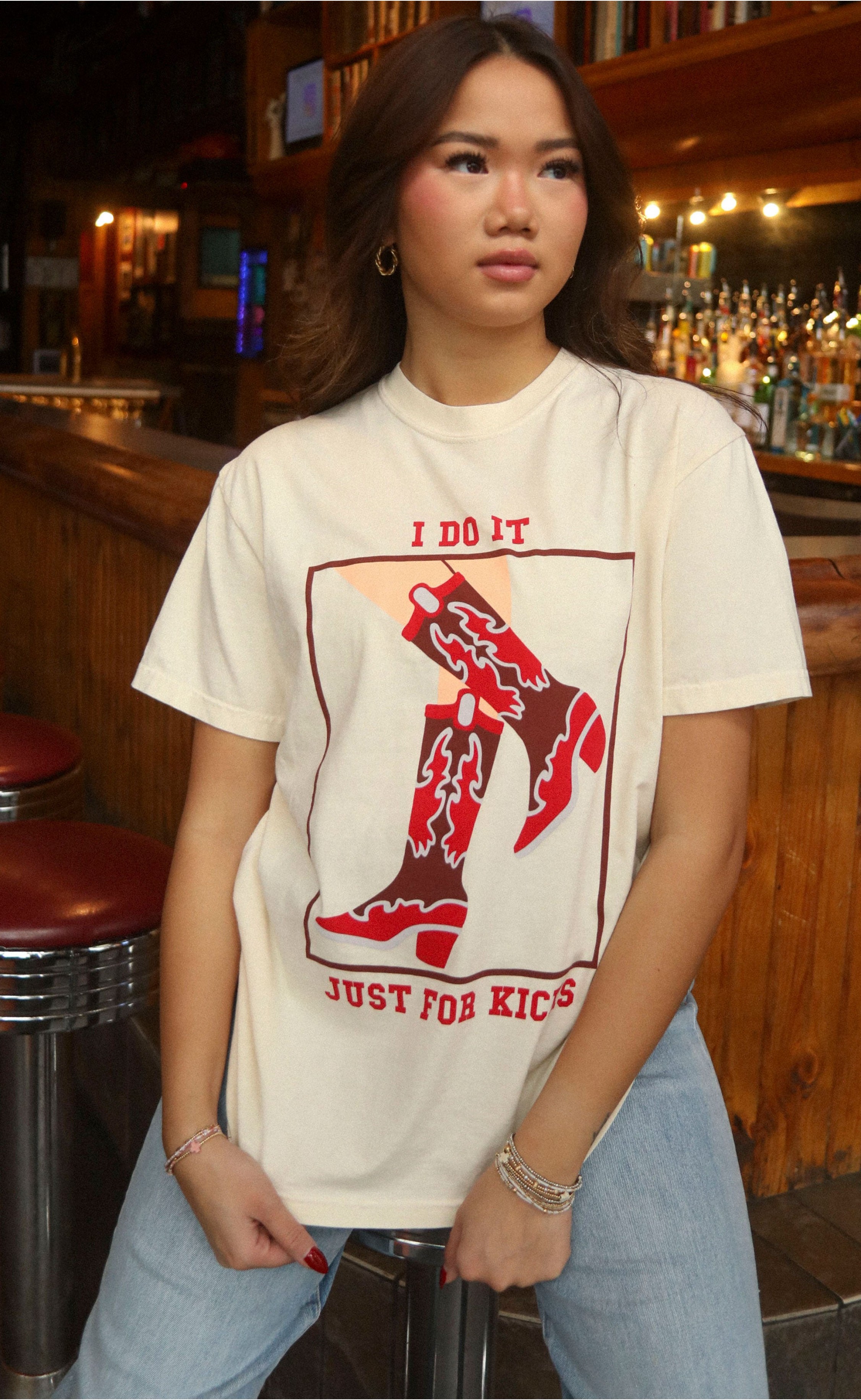 Just For Kicks Tee – Casual Graphic T-Shirt with Fun and Playful Vibe